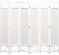 6-piece Cream Screen 210 x 165cm Textile - Room Divider