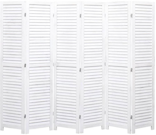 6-piece Screen White 210 x 165cm Wood - Room Divider - Main image