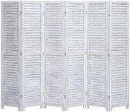 6dílný paraván šedý 210 x 165 cm dřevo - Paraván