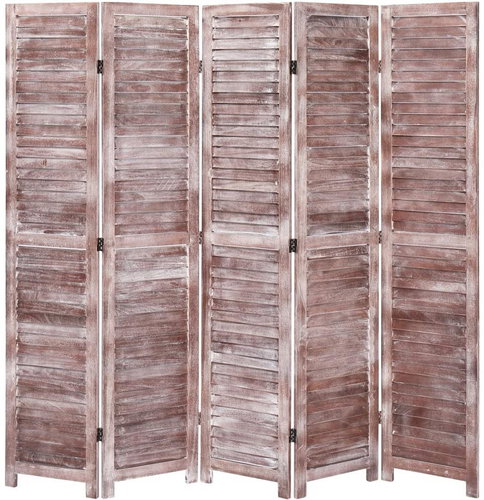 5-piece Screen Brown 175 x 165cm Wood - Room Divider - Main image