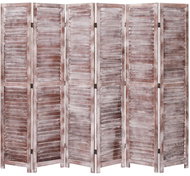6dílný paraván hnědý 210 x 165 cm dřevo - Paraván
