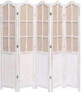 5dílný paraván bílý 175 x 165 cm textil - Paraván