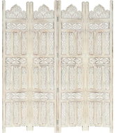 Hand-carved 4-piece Screen White 160x165 Solid Mango - Room Divider