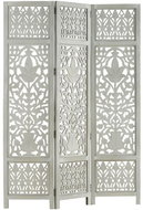 Hand-carved 3-piece Screen Grey 120 x 165cm Mango - Room Divider