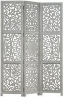 Hand-carved 3-piece Screen Grey 120x165 Solid Mango - Room Divider
