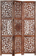 Hand-carved 3-piece Screen Brown 120x165 Solid Mango - Room Divider