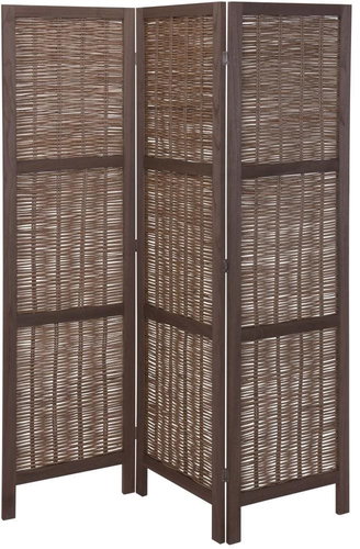 Home & Styling Partition Wall Wood and Willow Dark Brown - Room Divider - Main image
