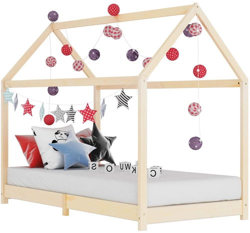 Children's Bed Frame Solid Pine Wood 90 x 200cm - Bed - Main image