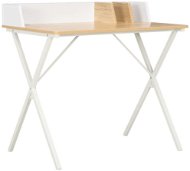 Písací stôl biely a prírodný odtieň 80 x 50 x 84 cm - Stôl