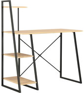 Psací stůl s poličkami černý a dubový odstín 102 x 50 x 117 cm - Desk