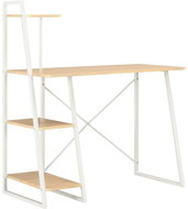 Psací stůl s poličkami bílý a dubový odstín 102 x 50 x 117 cm - Desk