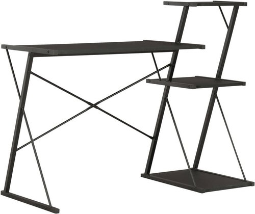 Psací stůl s poličkami černý 116 x 50 x 93 cm - Desk - Main image