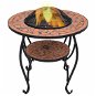 Mozaikový stolík s ohniskom terakotový 68 cm keramika - Ohnisko