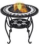 Mosaic Table with Fireplace Black and White 68cm Ceramic - Fireplace