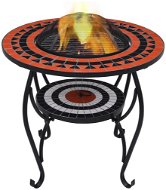 Mozaikový stolek s ohništěm terakotovo-bílý 68 cm keramika - Ohniště