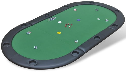 Skládací deska na poker pro 10 hráčů zelená - Desk - Main image