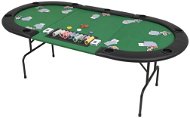 Skladací pokerový stôl pre 9 hráčov 3 diely oválny zelený - Stôl