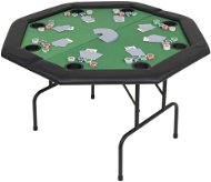 Skládací pokerový stůl pro 8 hráčů 2 díly osmihranný zelený - Stůl