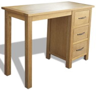 Writing Desk with 3 Drawers 106 x 40 x 75cm Solid Oak Wood - Writing Desk