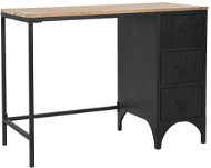 Písací stôl s 1 skrinkou masívna jedľa a oceľ 100 x 50 x 76 cm - Stôl