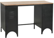 Psací stůl se 2 skříňkami masivní jedle a ocel 120 x 50 x 76 cm - Stůl