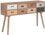 Console Table with 8 Drawers 120x30x76cm Solid Pine - Console Table