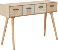 Console Table with 4 Drawers 110x30x73cm Solid Pine - Console Table