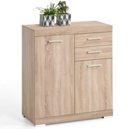 FMD Komoda se 2 dvířky a 2 zásuvkami 80 x 34,9 x 89,9 cm dub - Komoda