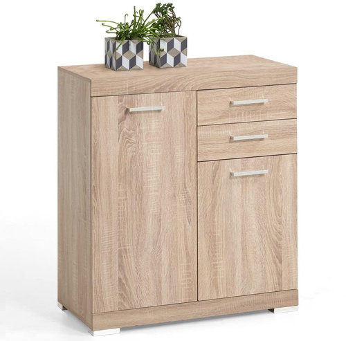 FMD Komoda se 2 dvířky a 2 zásuvkami 80 x 34,9 x 89,9 cm dub - Komoda - Main image