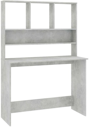 Psací stůl s policemi betonově šedý 110x45x157 cm dřevotříska - Desk - Main image