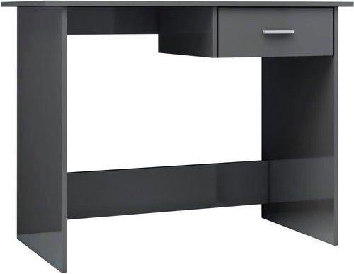 Psací stůl šedý s vysokým leskem 100 x 50 x 76 cm dřevotříska - Desk - Main image