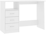 Psací stůl se zásuvkami bílý 110 x 50 x 76 cm dřevotříska - Desk