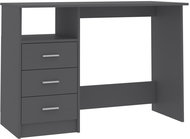 Psací stůl se zásuvkami šedý 110 x 50 x 76 cm dřevotříska - Stůl