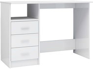 Psací stůl se zásuvkami bílý s leskem 110x50x76 cm dřevotříska - Desk