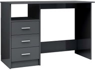Psací stůl se zásuvkami šedý s leskem 110x50x76 cm dřevotříska - Desk