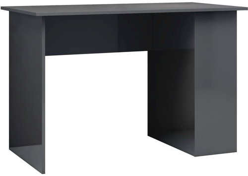 Psací stůl šedý s vysokým leskem 110 x 60 x 73 cm dřevotříska - Desk - Main image