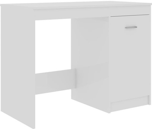 Písací stôl biely s vysokým leskom 100 x 50 x 76 cm drevotrieska - Stôl - Hlavný obrázok