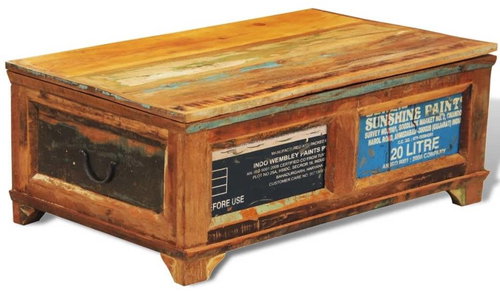 Konferenční stolek úložný prostor vintage recyklované dřevo - Konferenční stolek - Main image