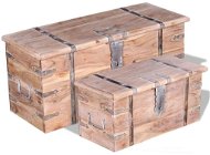 Úložné truhly z akáciového dreva súprava 2 ks - Truhla