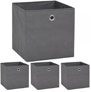 Úložné boxy 4 ks netkaná textilie 32 x 32 x 32 cm šedé - Úložný box