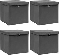 Úložný box Úložné boxy s vekami 4 ks sivé 32 × 32 × 32 cm textil - Úložný box