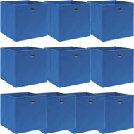 Úložné boxy 10 ks modré 32 × 32 × 32 cm textil - Úložný box
