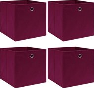 Úložné boxy 4 ks tmavo červené 32 × 32 × 32 cm textil - Úložný box