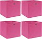 Storage Boxes 4 pcs Pink 32 x 32 x 32cm Textile - Storage Box