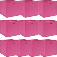 Úložné boxy 10 ks ružové 32 × 32 × 32 cm textil - Úložný box