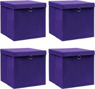 Storage Boxes with Lids 4 pcs Purple 32 x 32 x 32cm Textile - Storage Box