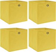 Storage Boxes 4 pcs Yellow 32 x 32 x 32cm Textile - Storage Box