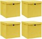 Storage Boxes with Lids 4 pcs Yellow 32 x 32 x 32cm Textile - Storage Box
