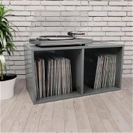 Storage Box for LP Records Grey High Gloss 71x34x36cm Chipboard - Bookshelf