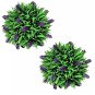Set of 2 Plastic Boxwood Globes with Lavender 28cm - Artificial Flower